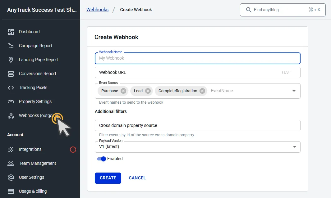 AnyTrack documentation screenshot