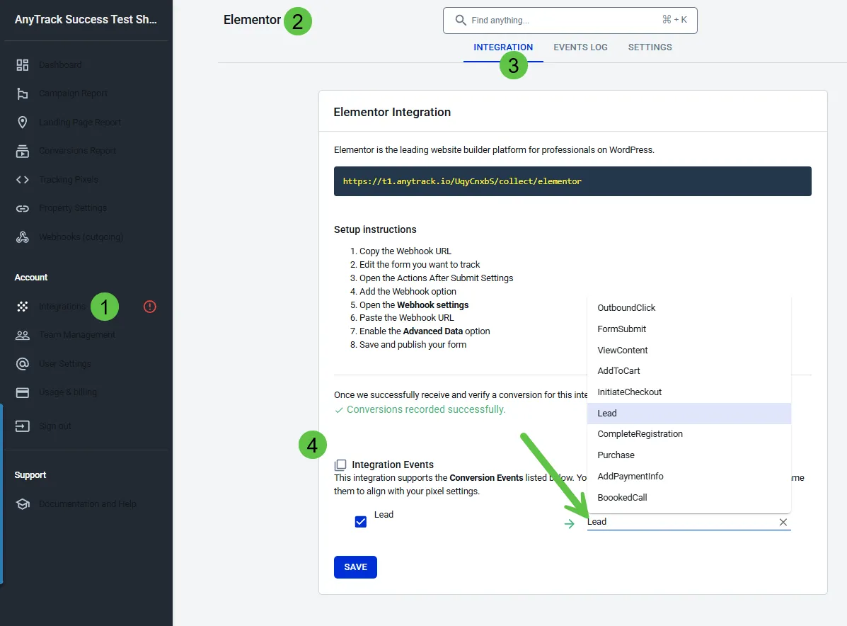 AnyTrack documentation screenshot