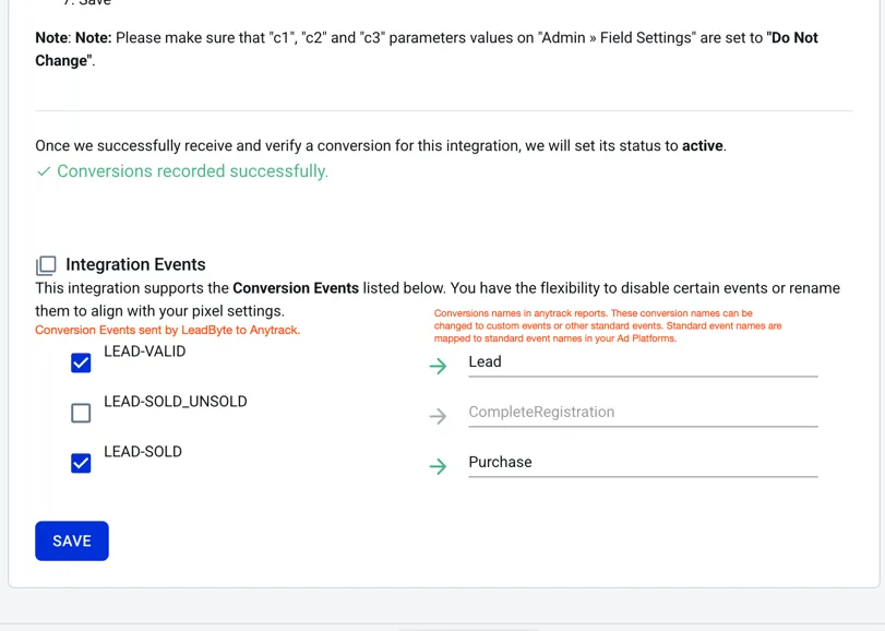 AnyTrack documentation screenshot
