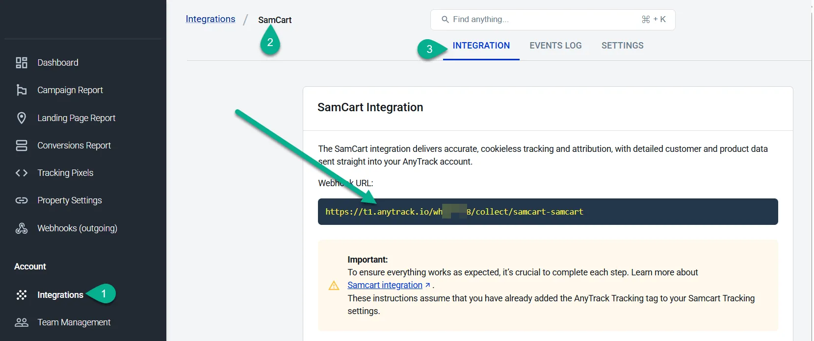 AnyTrack documentation screenshot