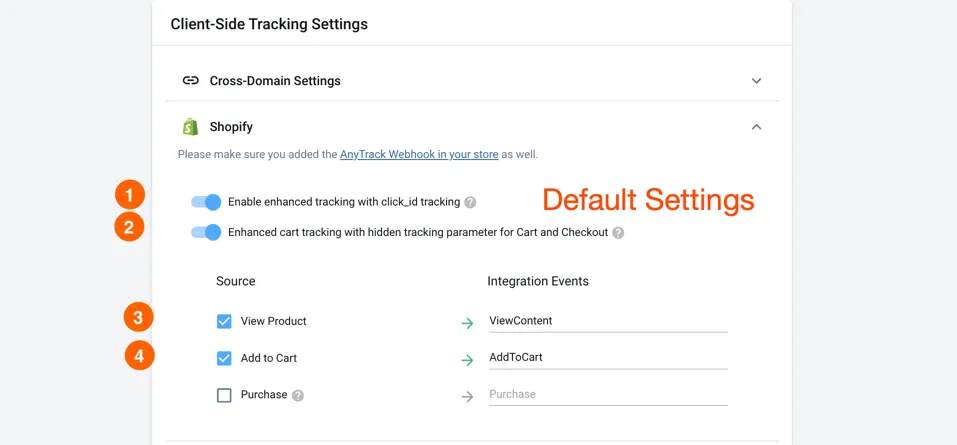 AnyTrack and Shopify integration for client side tracking