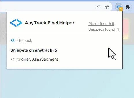 Use the AnyTrack Pixel Helper to evaluate your tracking setup.