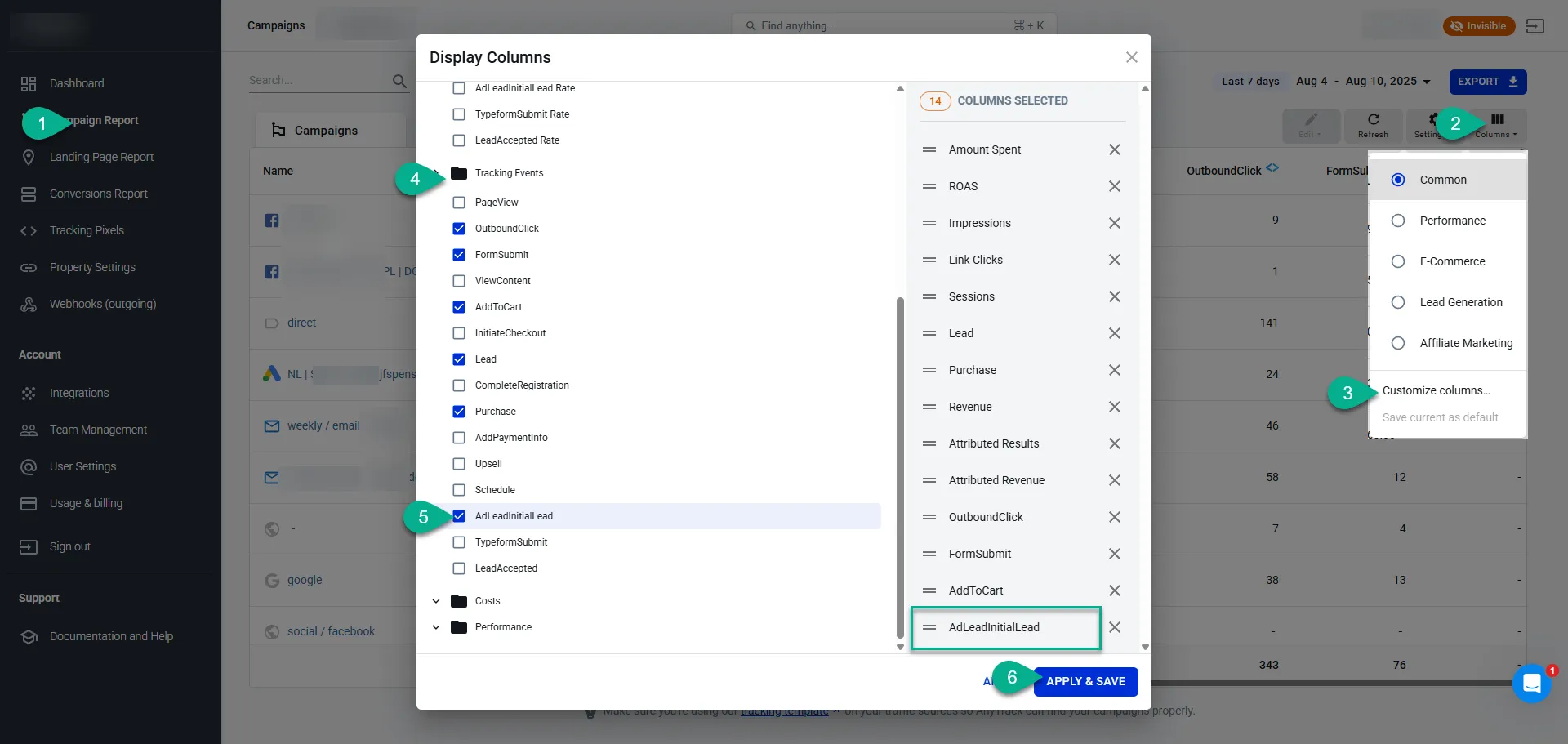Add the AdLeadInitialLead column