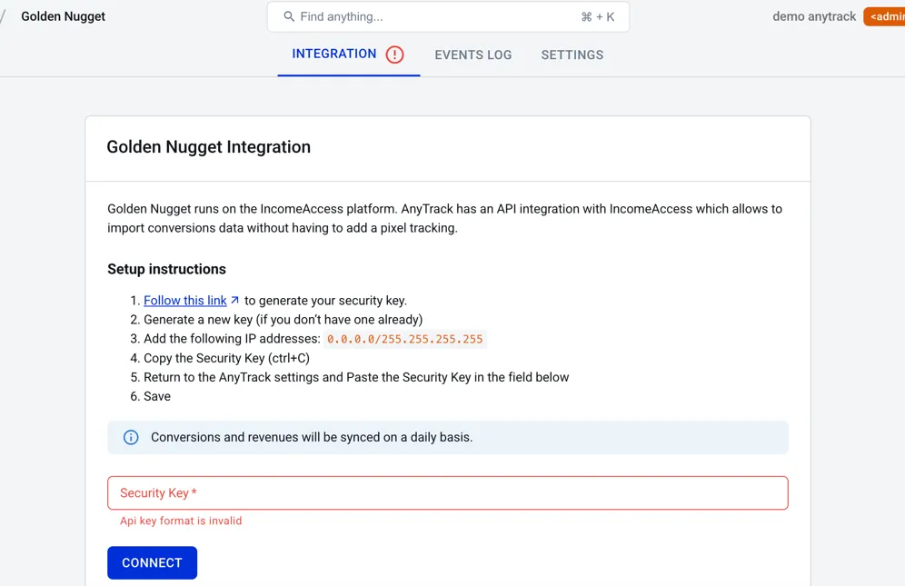 AnyTrack documentation screenshot