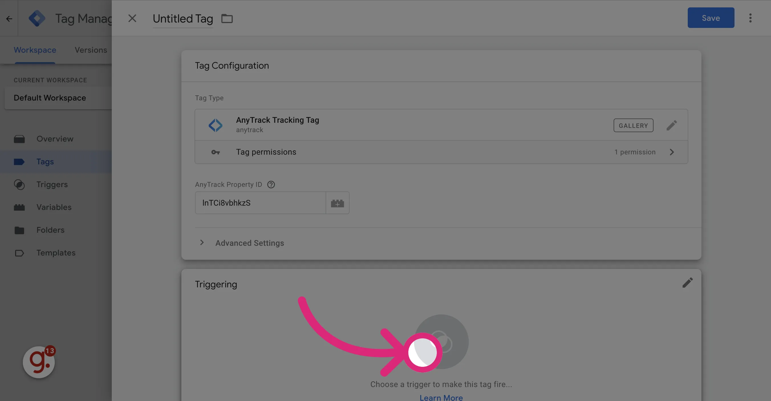 Click on Add Trigger
