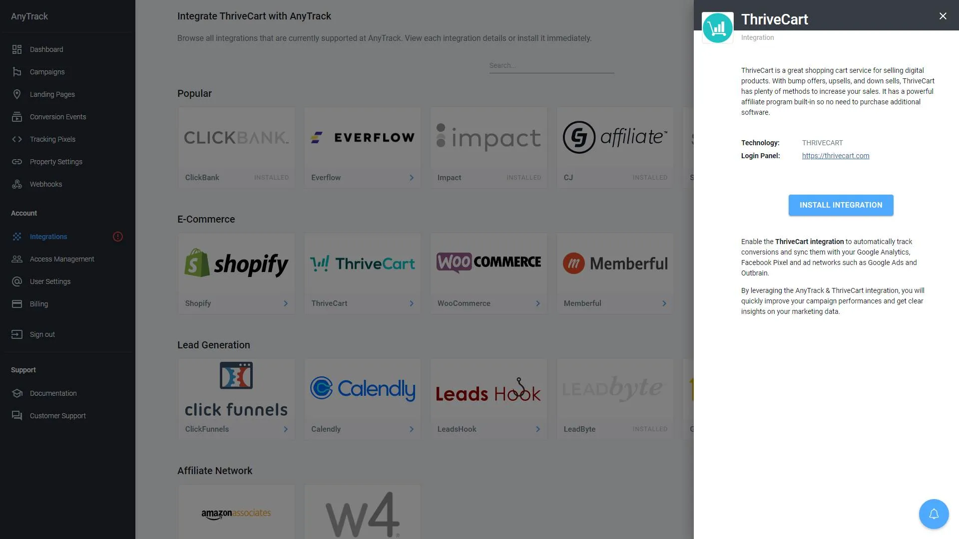 AnyTrack documentation screenshot