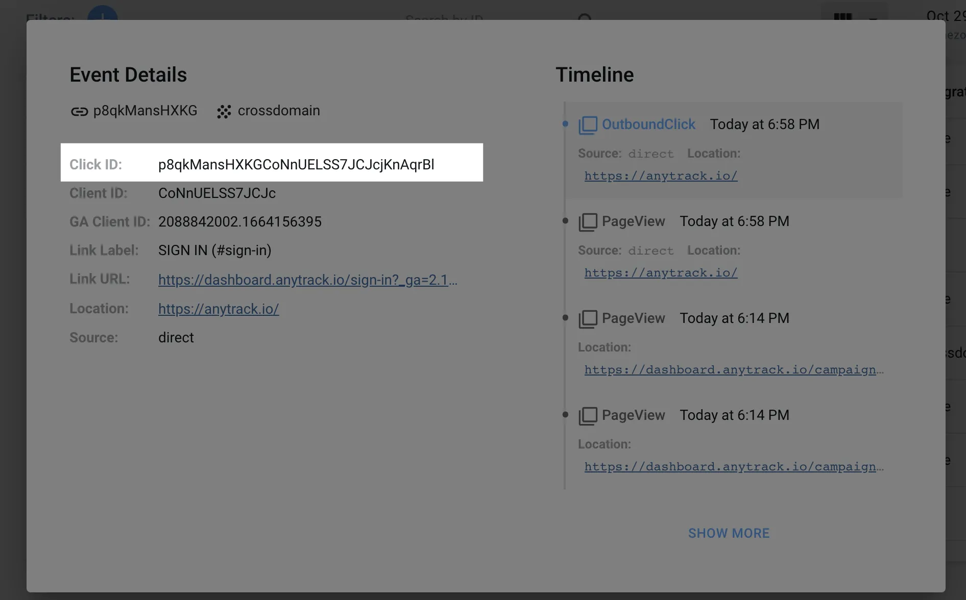 AnyTrack documentation screenshot