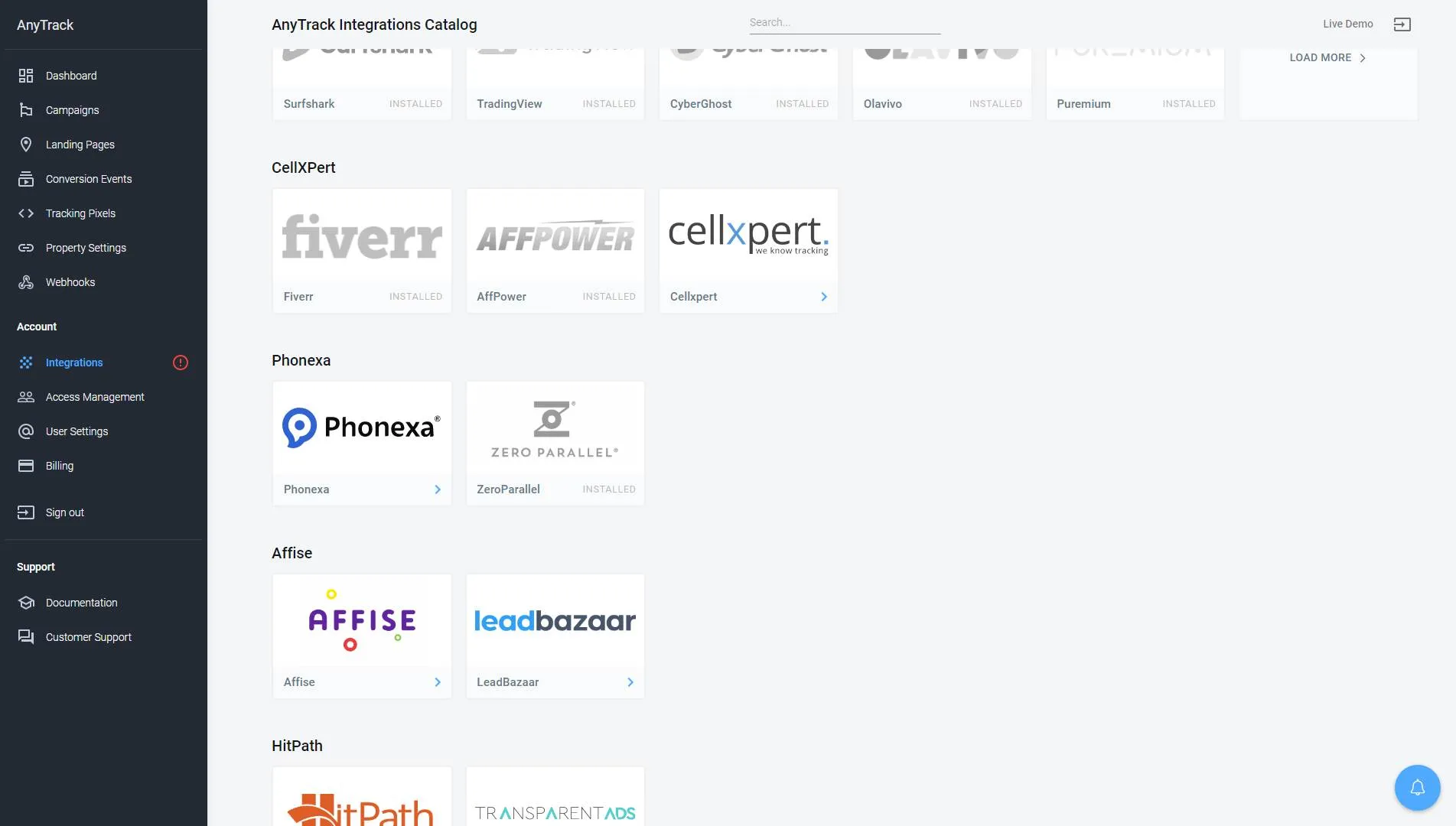 AnyTrack documentation screenshot