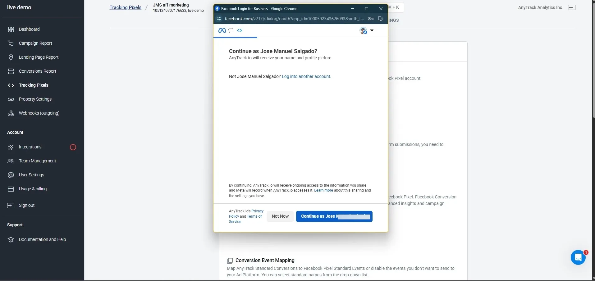 Click Connect As