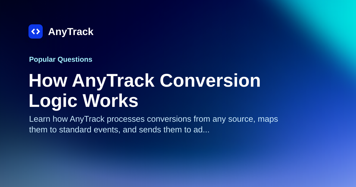 How AnyTrack Conversion Logic Works | AnyTrack Knowledge Base